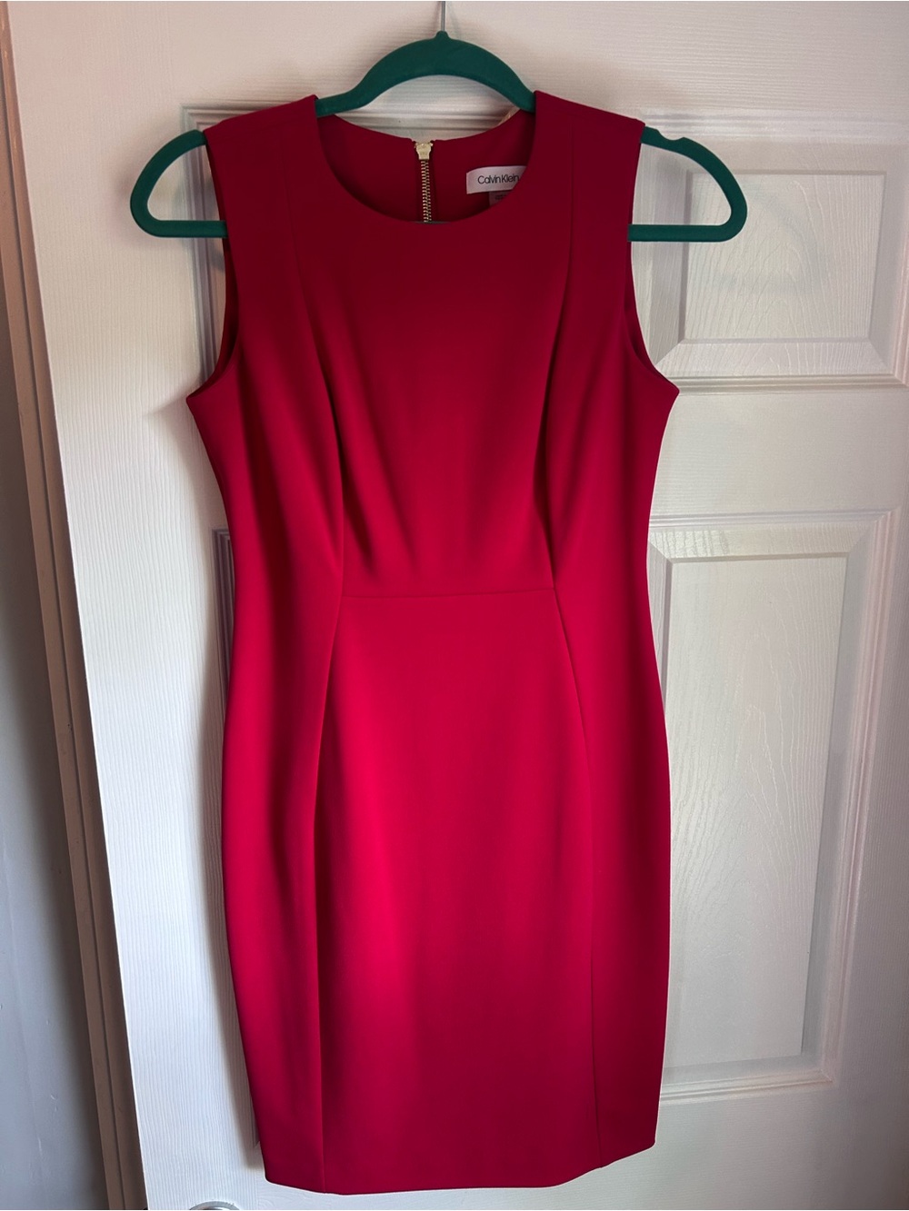 Calvin Klein Sleeveless Red Knee- Length Dress